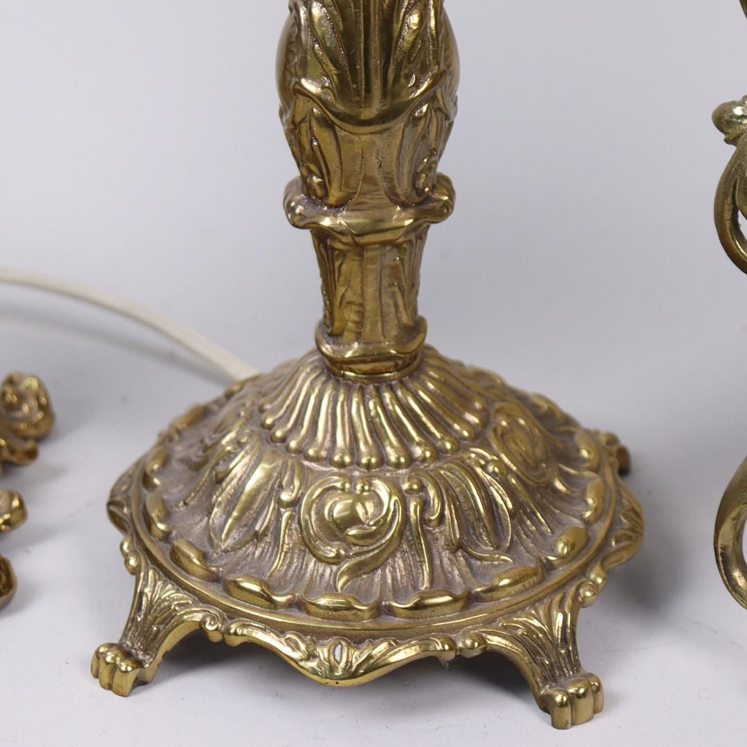 Rococo Style Gilt Metal Table Mirrors And Candlestick And Picture Frame Set Of 3 photo vintage