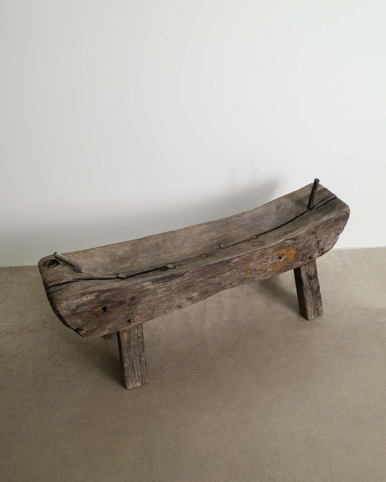 Unique Danish Mid Century Sculptural Wooden Bench By Jacob Hermann Produced In Denmark, 1960s photo vinterior