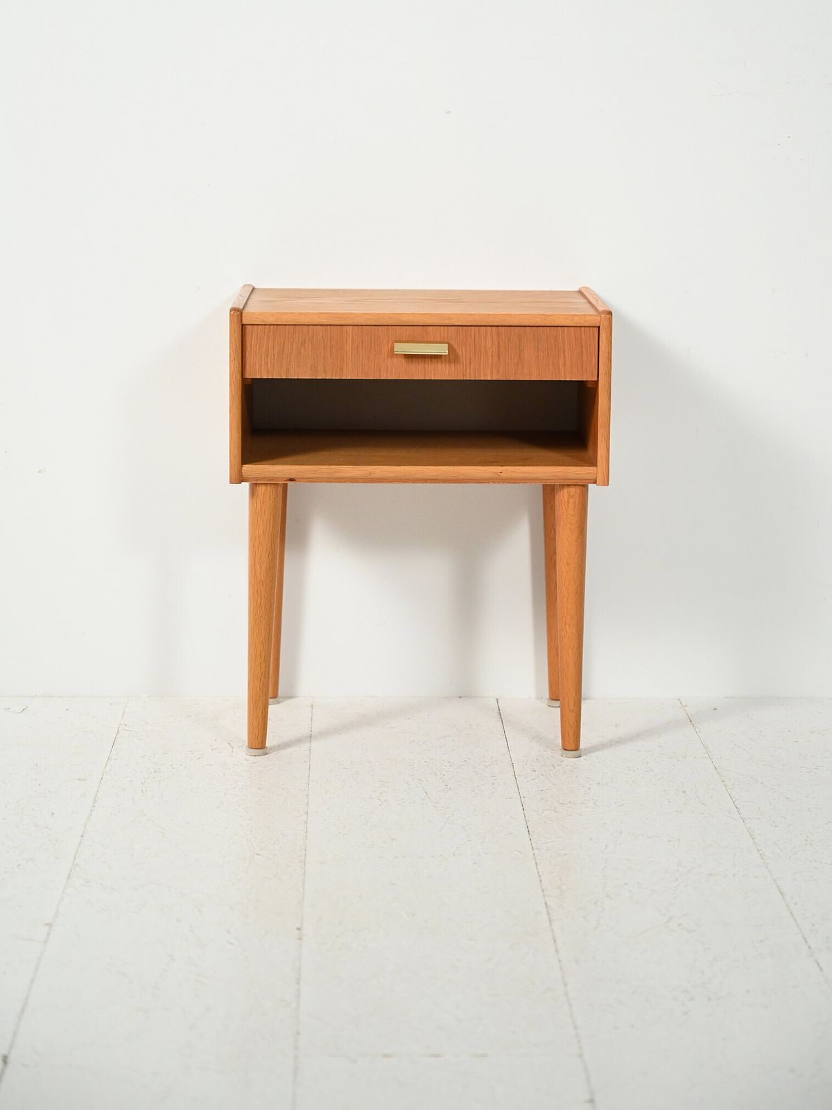 Vintage Scandinavian Bedside Table With Brass Handle photo furniture