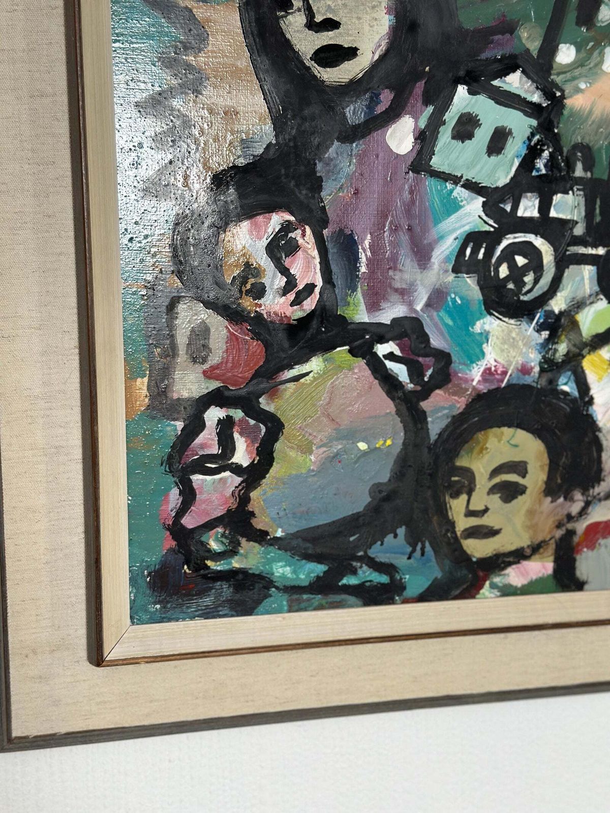 Original Swedish Oil On Panel – “Collective With Youthful Face” By Erik Heinertz – Vintage & Framed – 60 × 69 Cm (23.6" × 27.2") photo 405.0