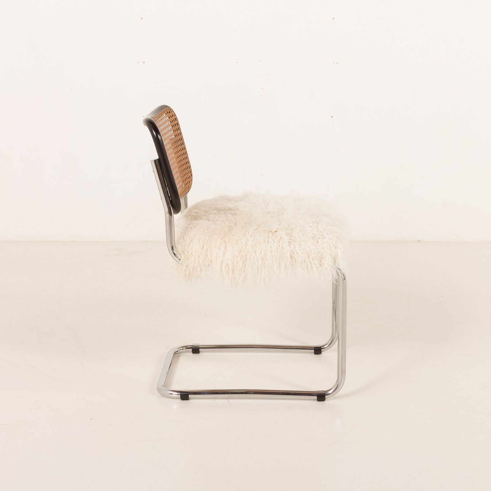 Italian Vintage Accent Chair In Long Hair Sheepskin, 1960s photo 601.0
