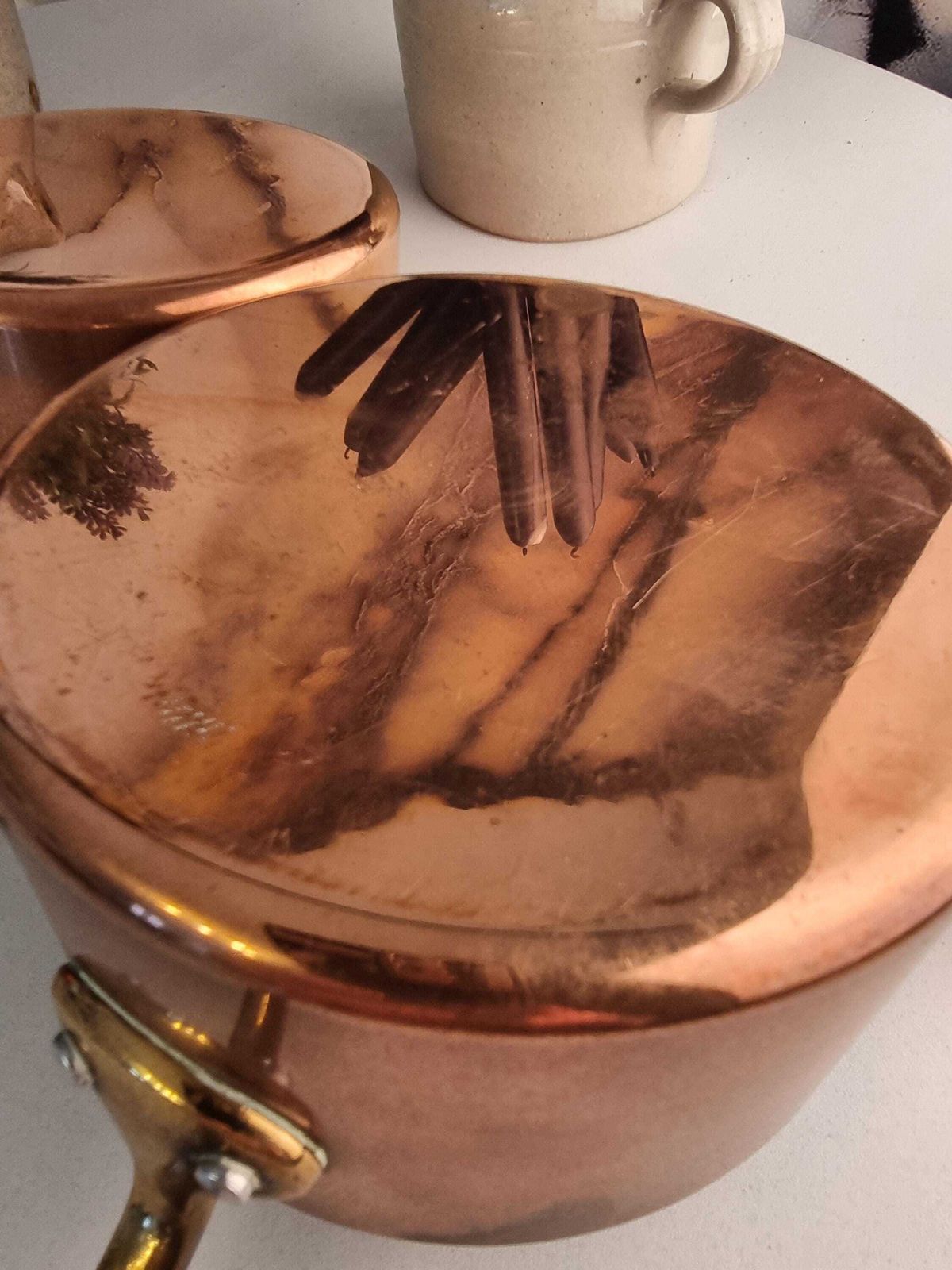 Woonaccessoires Vintage Set Franse Koperen Steelpannen – Frans Kookgerei, Gemaakt In Frankrijk photo