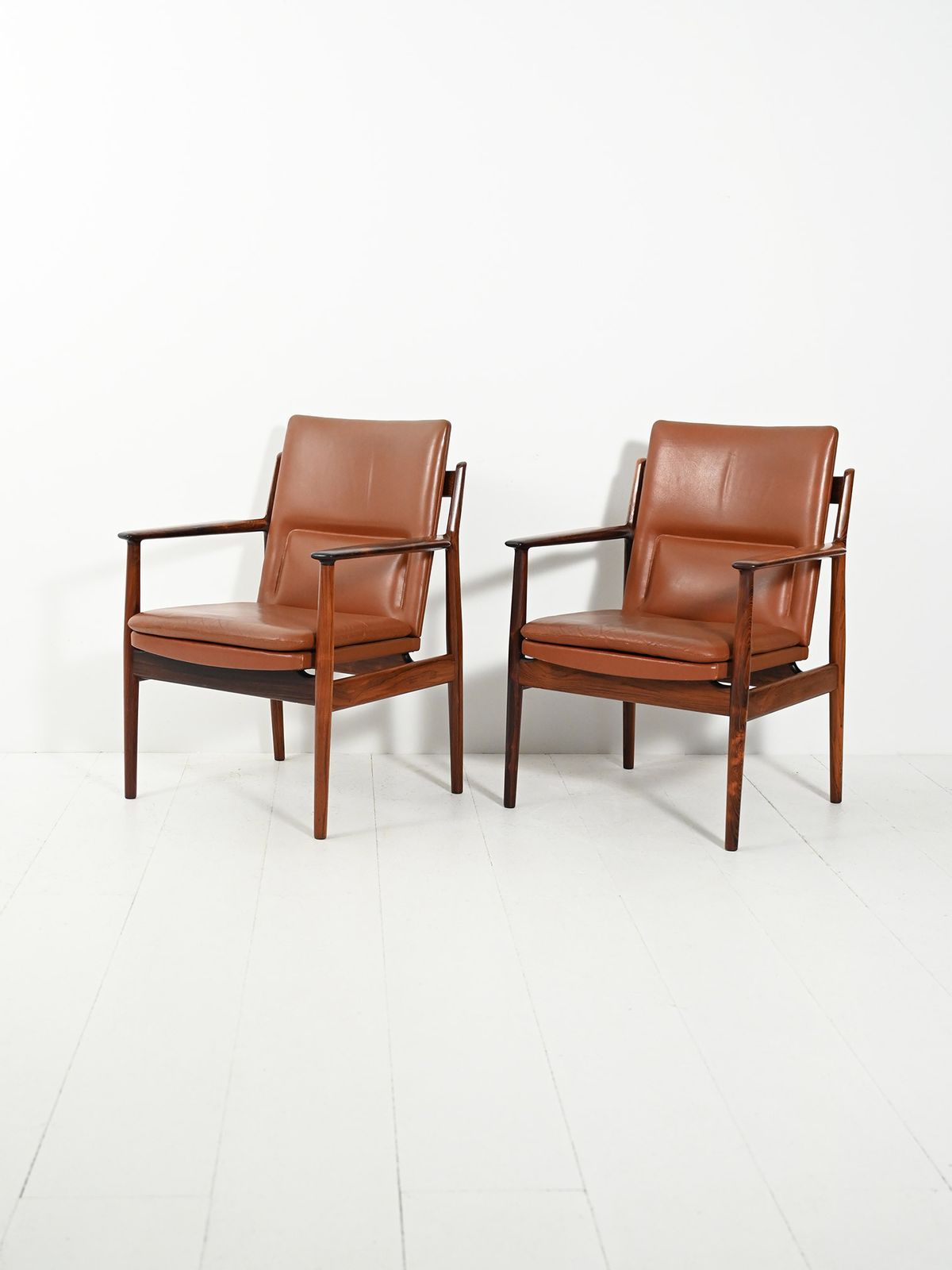 Pair Of “Ark” Armchairs By Arne Vodder In Leather photo for sale