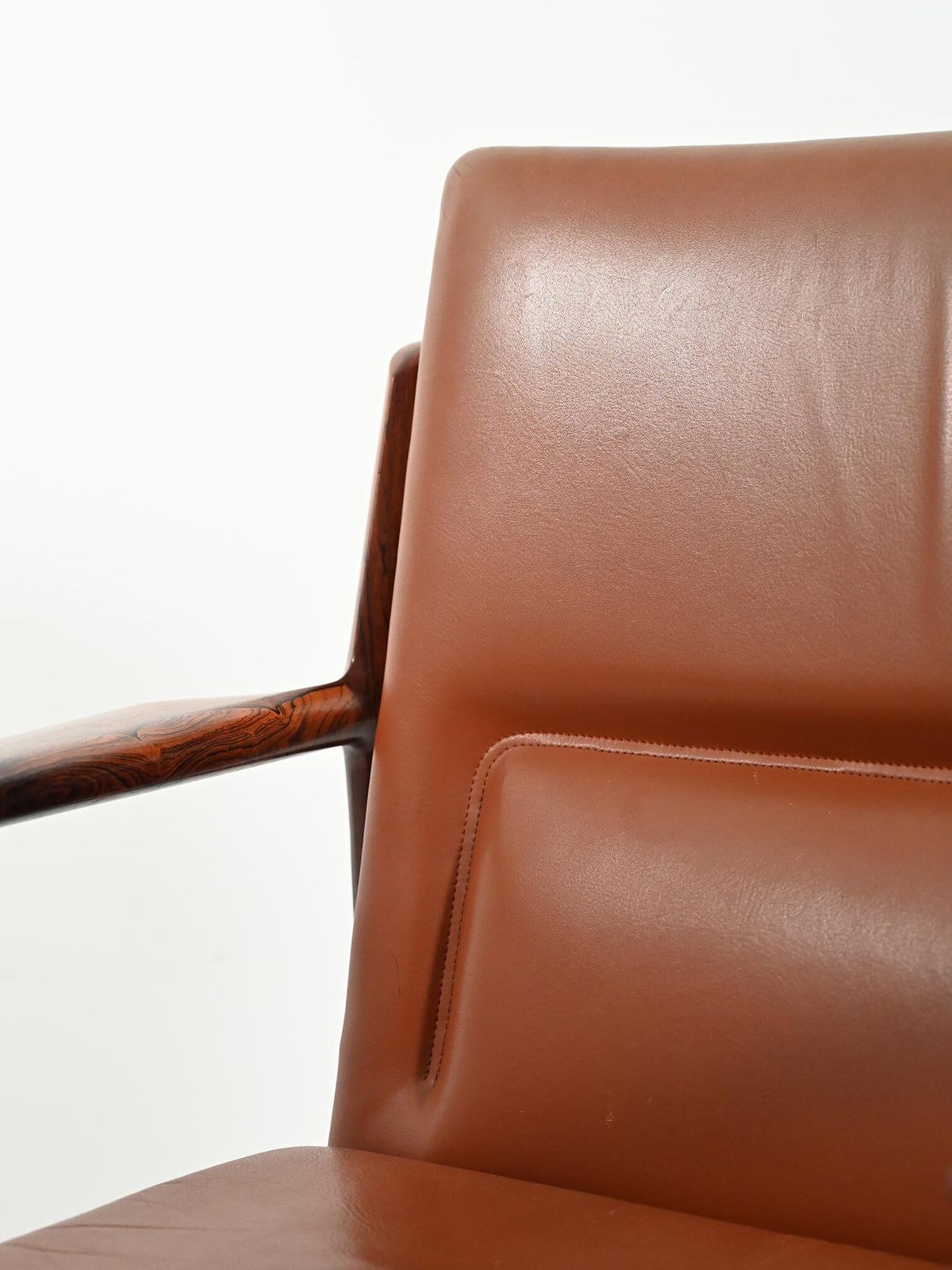 Furniture Pair Of “Ark” Armchairs By Arne Vodder In Leather photo