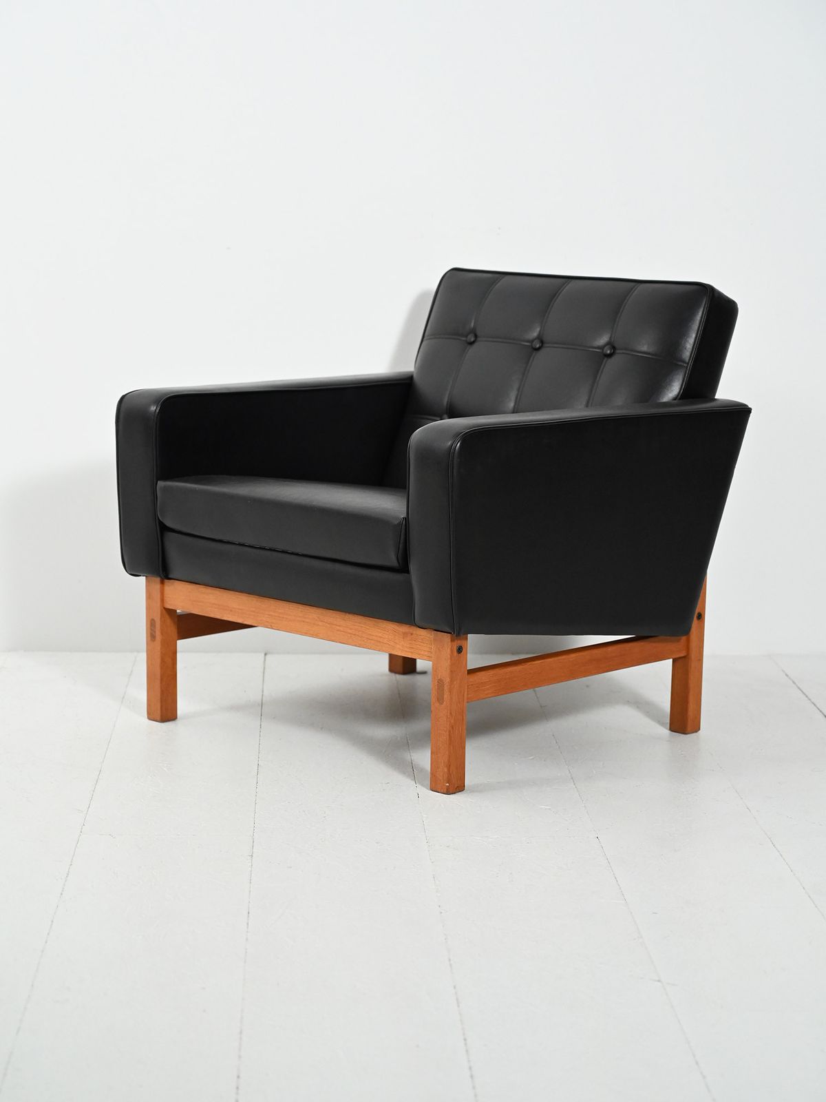 Ab Futura Swedish Armchair In Black Faux Leather