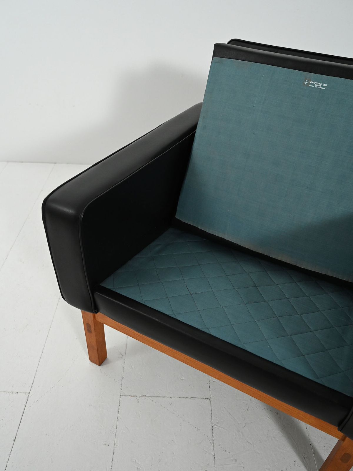 photo for sale Ab Futura Swedish Armchair In Black Faux Leather