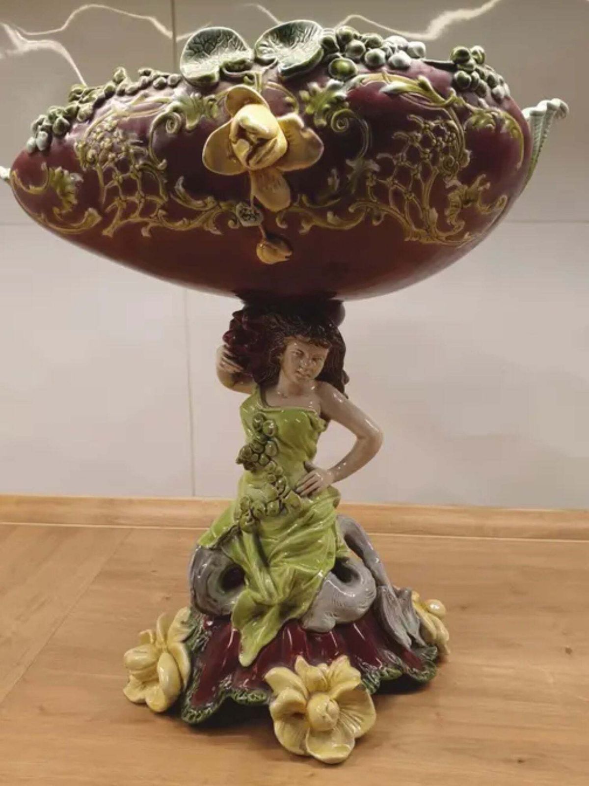 Monumental Majolica Figural Centerpiece Bohemia, Circa 1900 photo 963.0