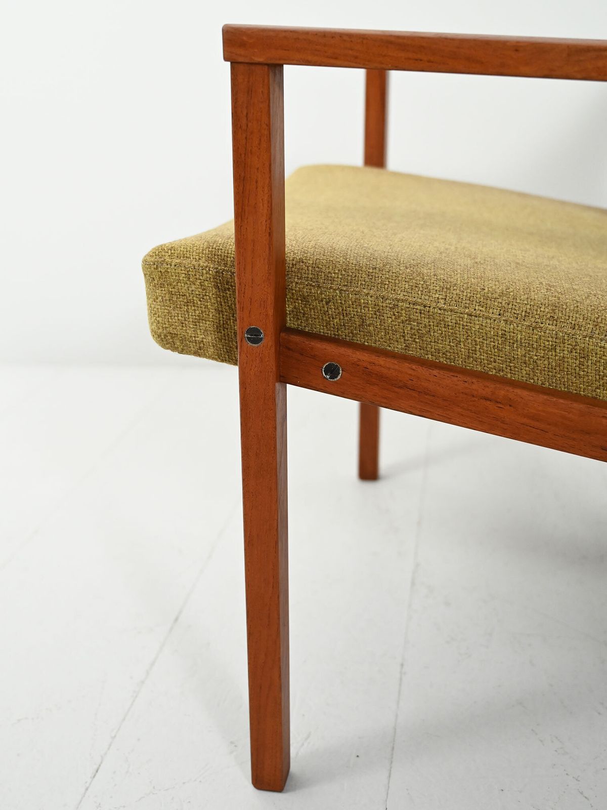 Pair Of Danish Teak Armchairs With Green Upholstery photo vintage