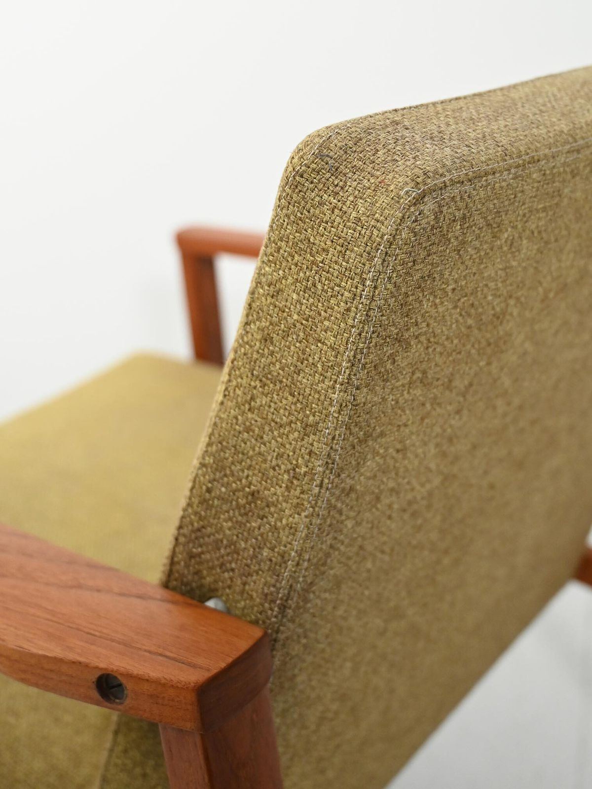 1670.0 Pair Of Danish Teak Armchairs With Green Upholstery photo