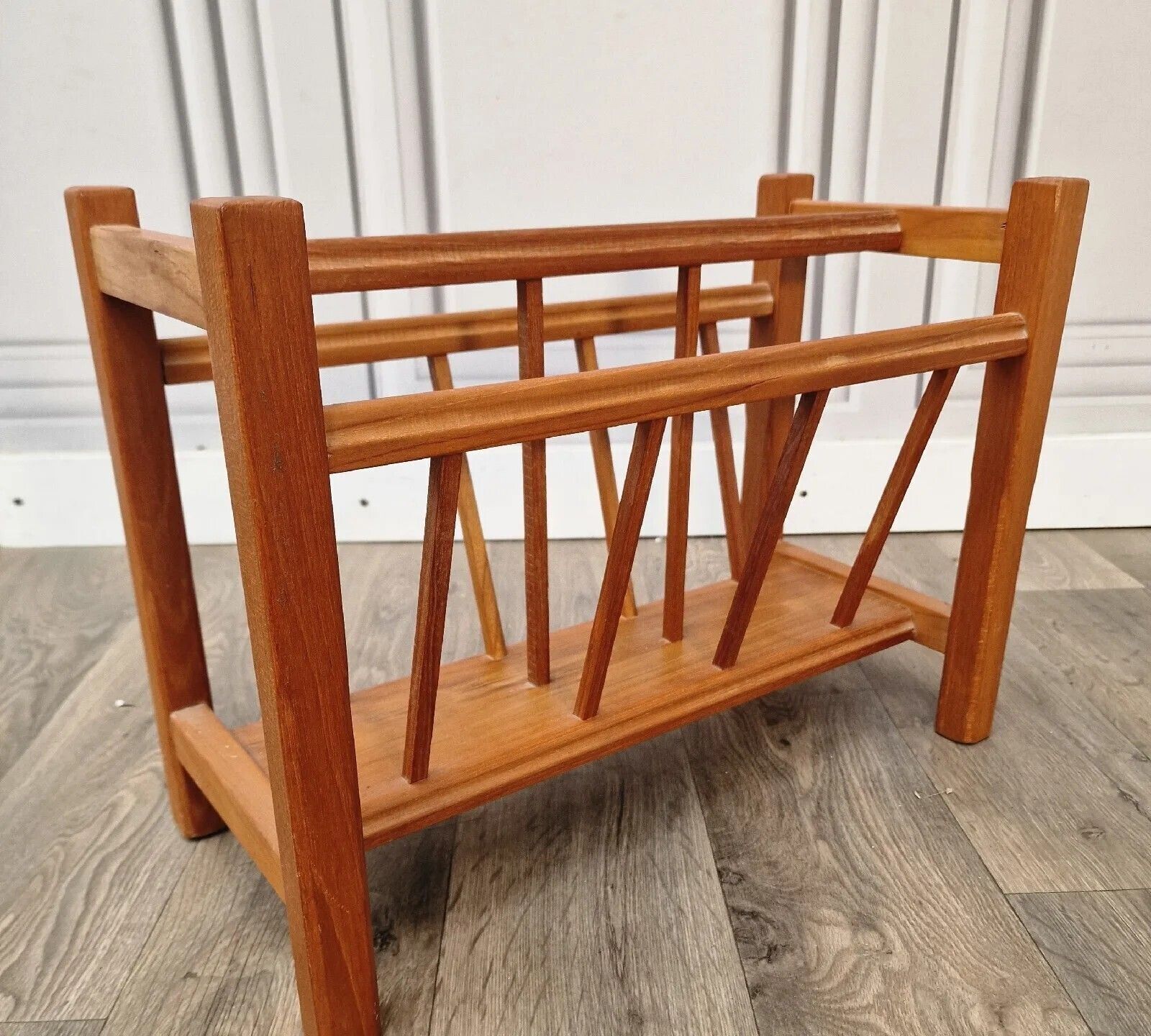 Vintage Teak Magazine Rack Danish Inspired Scandi Mid Century Modern photo buy