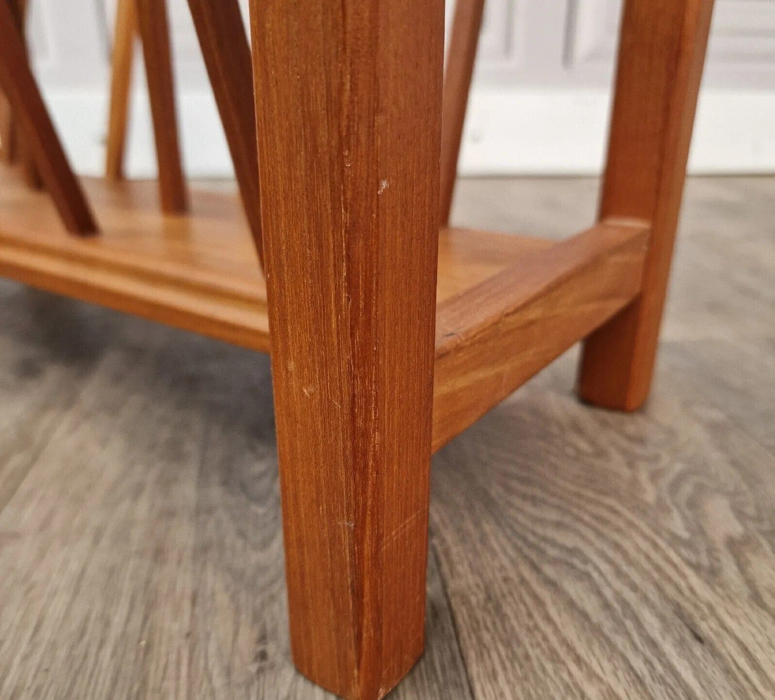 Vintage Teak Magazine Rack Danish Inspired Scandi Mid Century Modern photo vintage