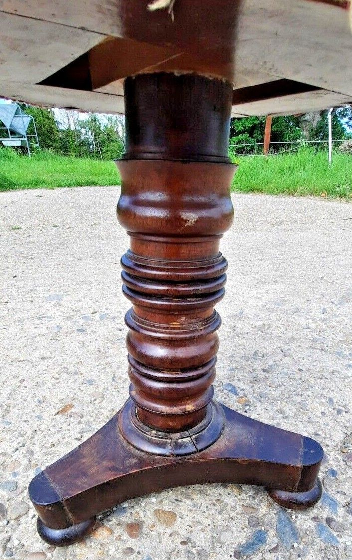 Antique Piano Stool Wood Pedestal Red Upholstery Pub  Turned Wooden photo Furniture