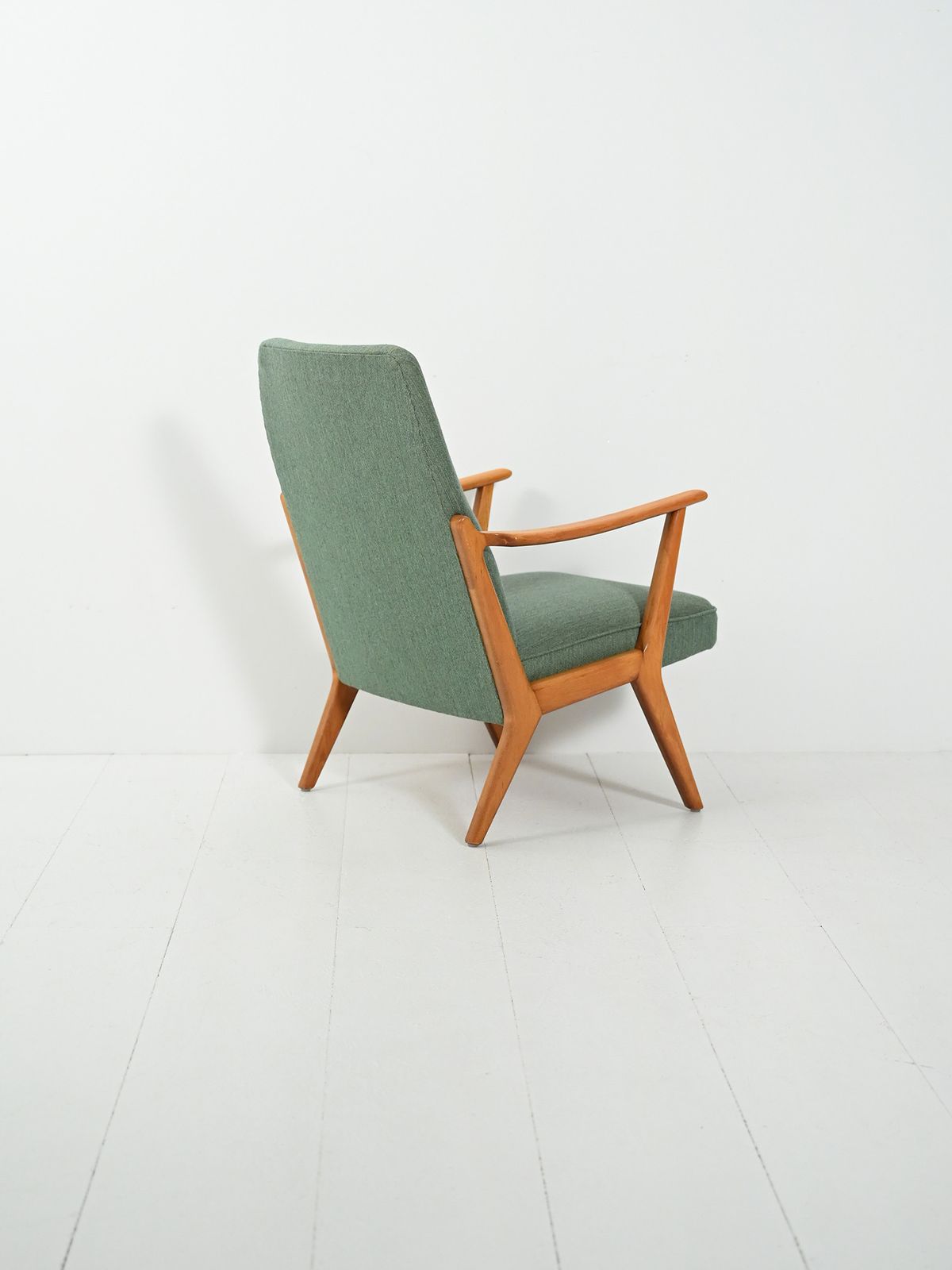 Scandinavian Armchair From The 1950s And 1960s With Sage Green Wool Upholstery photo Furniture