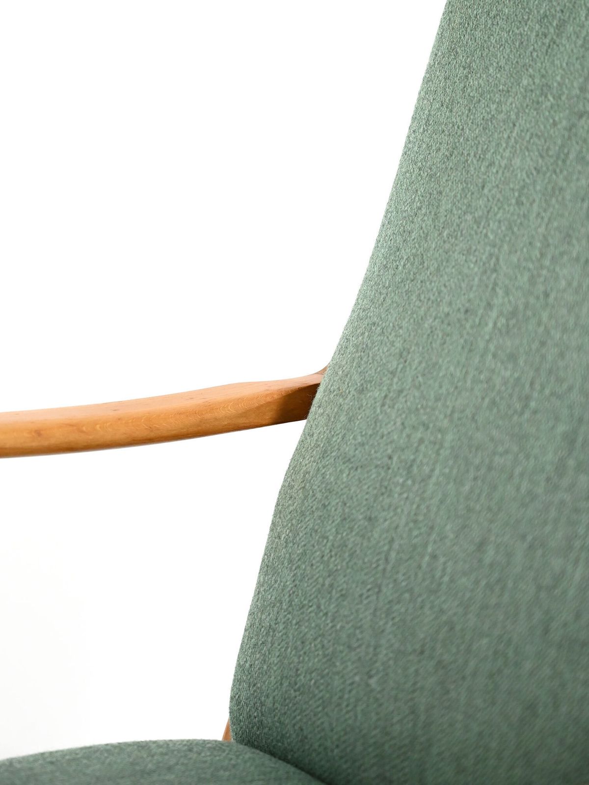 Scandinavian Armchair From The 1950s And 1960s With Sage Green Wool Upholstery photo vinterior