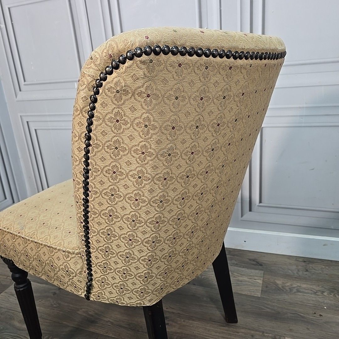 170.0 Pair 2 Vintage Chairs Upholstered Bedroom  – Occasional Victorian Style Seats photo