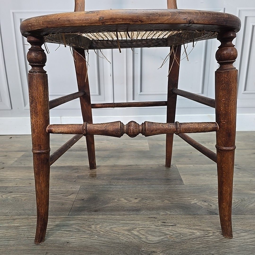 Antique Balloon Chair Turned Decorative Cane  Hall Occasional Solid Wooden photo 60.0