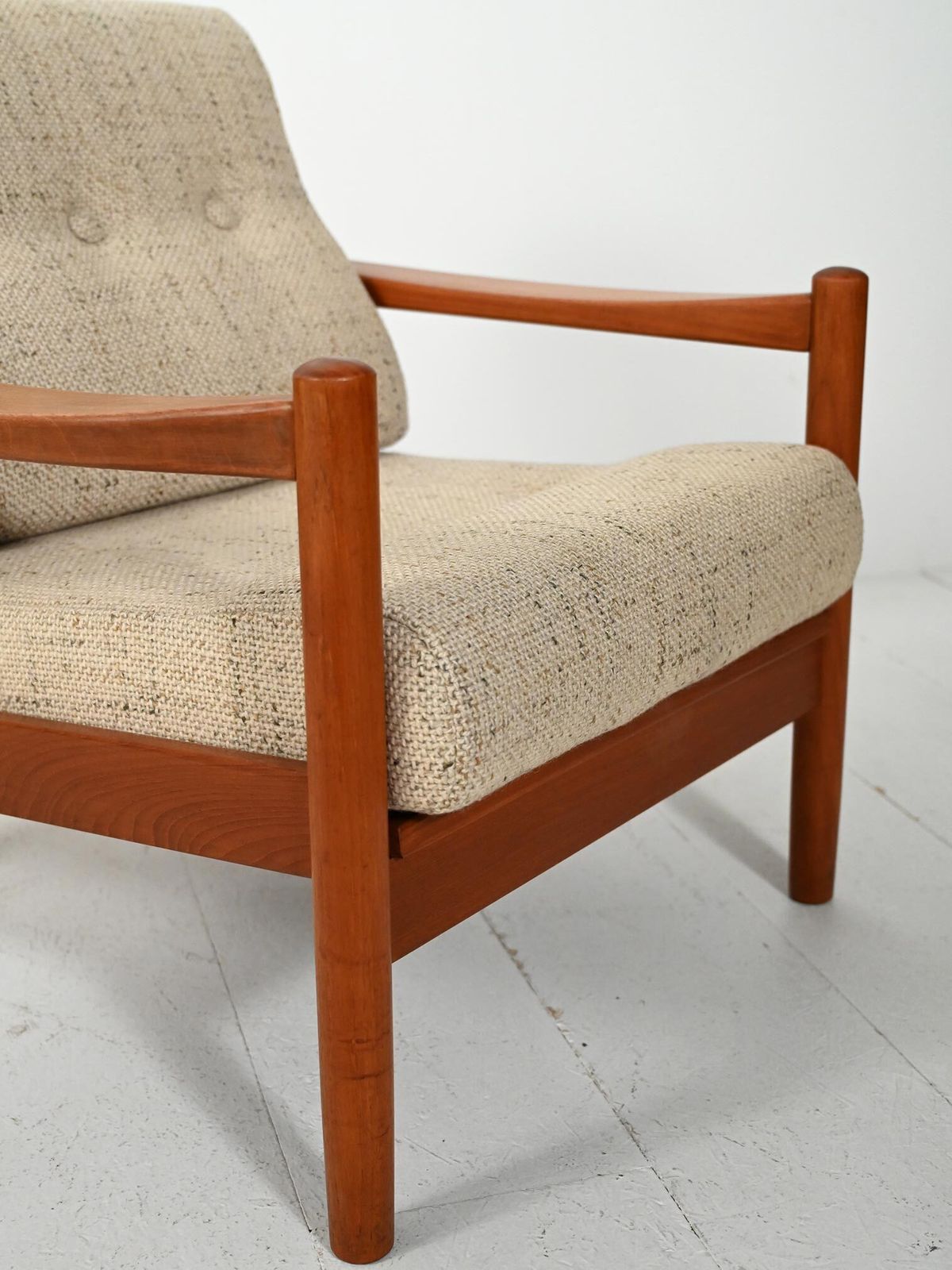 Pair Of Danish Armchairs With Beige Cushions From The 1950s photo vinterior
