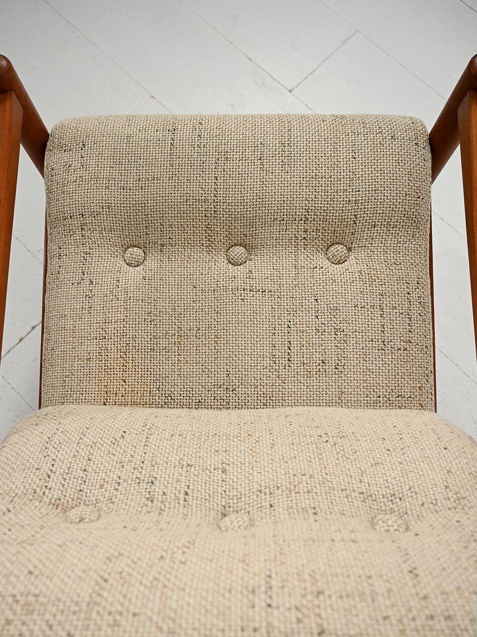 Furniture Pair Of Danish Armchairs With Beige Cushions From The 1950s photo