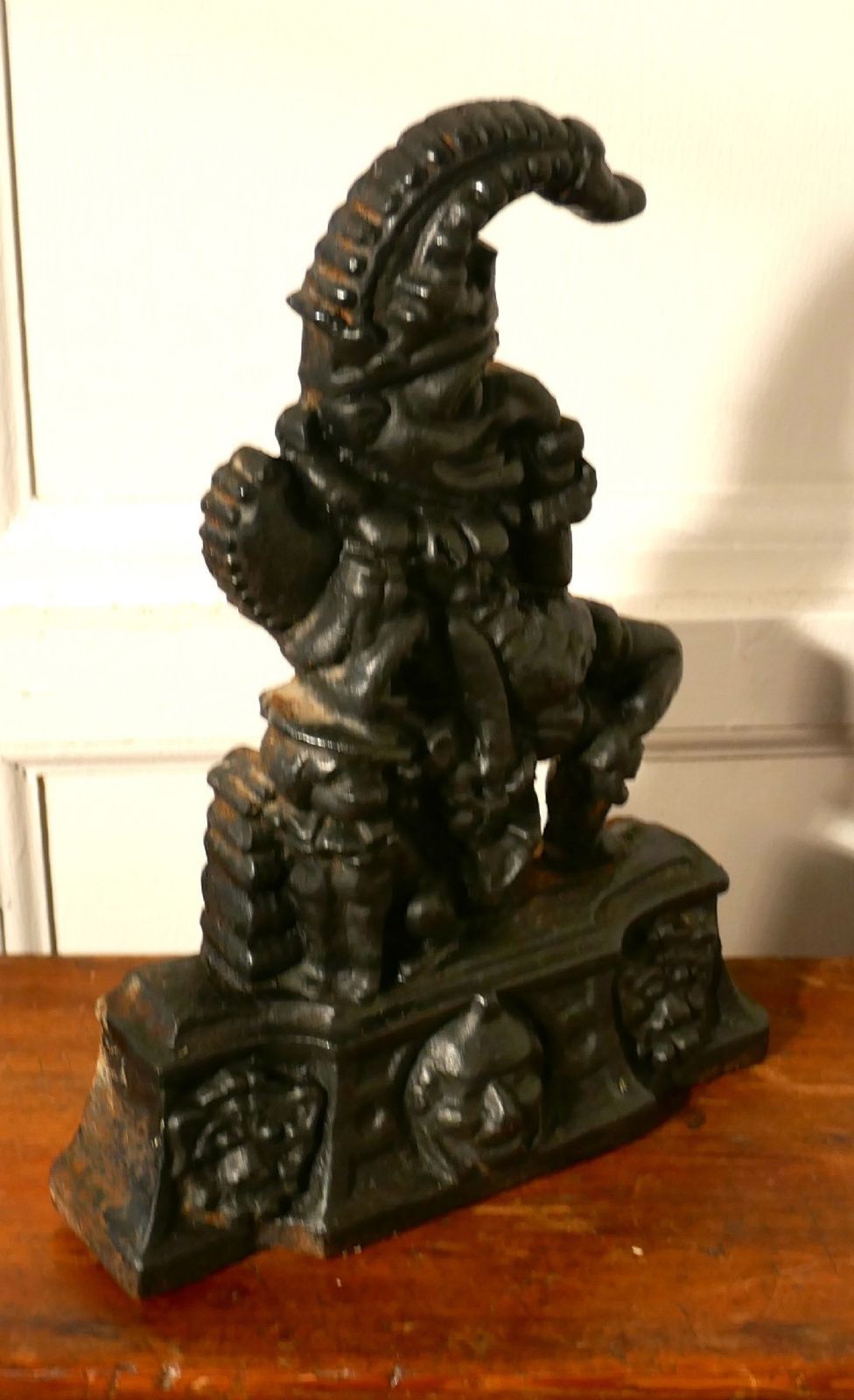 19th Century Cast Iron Mr Punch Door Stop photo vintage