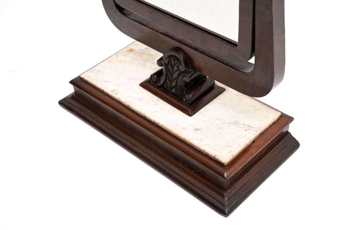 Antique Victorian Mahogany And Marble Table Top Vanity Mirror photo buy