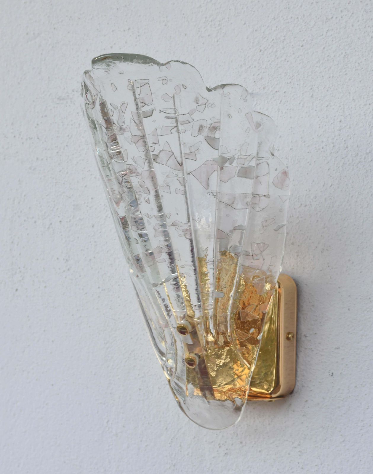 Set Of 5 Vintage Italian Murano Glass Wall Lamps, Gold Plated, 1970s photo furniture