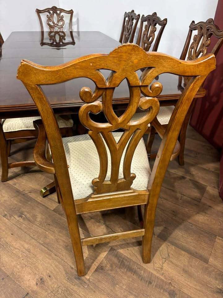 Reproduction Mahogany Twin Pedestal Dining Suite photo vintage