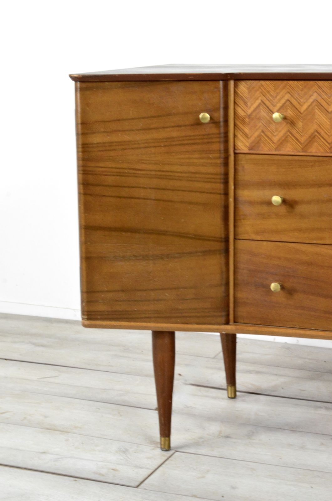 photo furniture Vintage Midcentury Uniflex Walnut  And Teak Sideboard / Dressing Table. Delivery. Modern / Retro / Danish Style