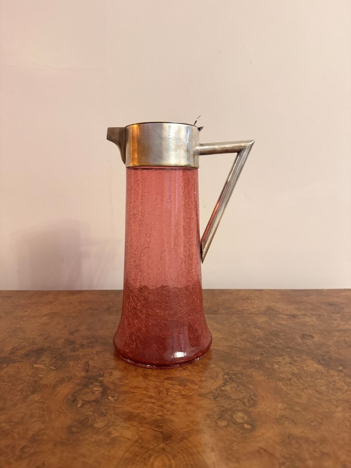 Unusual Large Edwardian Cranberry Glass Water Jug photo Furniture