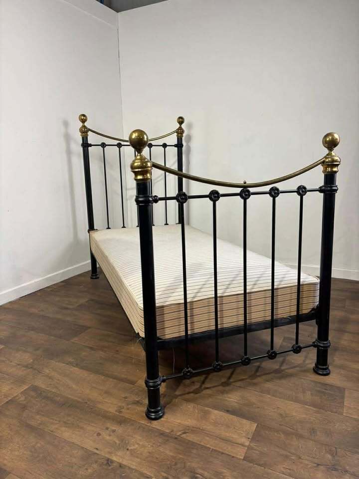 Reproduction Victorian Style Brass & Iron Single Bed