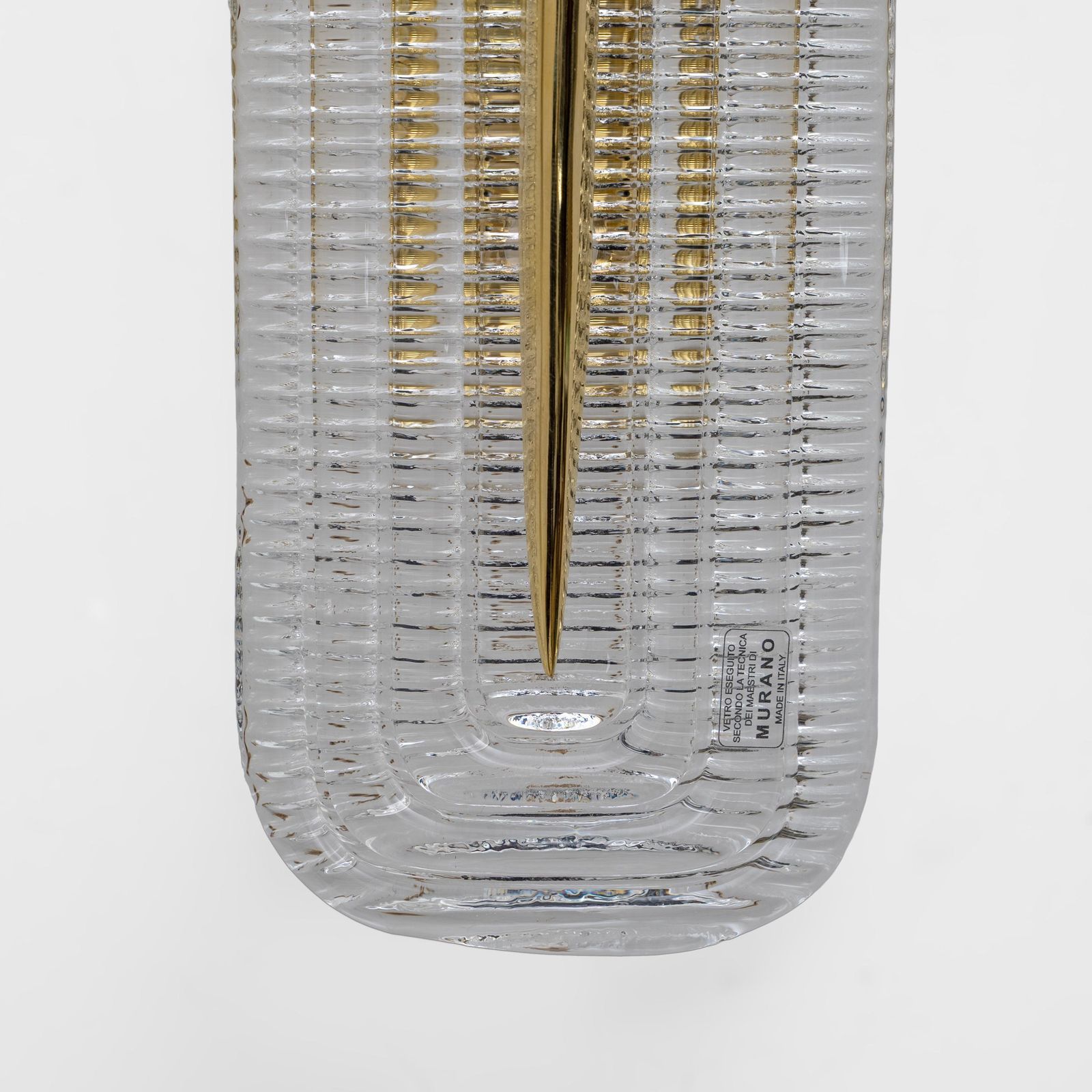 Pair Of Modern Murano Glass Transparent And Brass Sconces, Italy photo 1765.0
