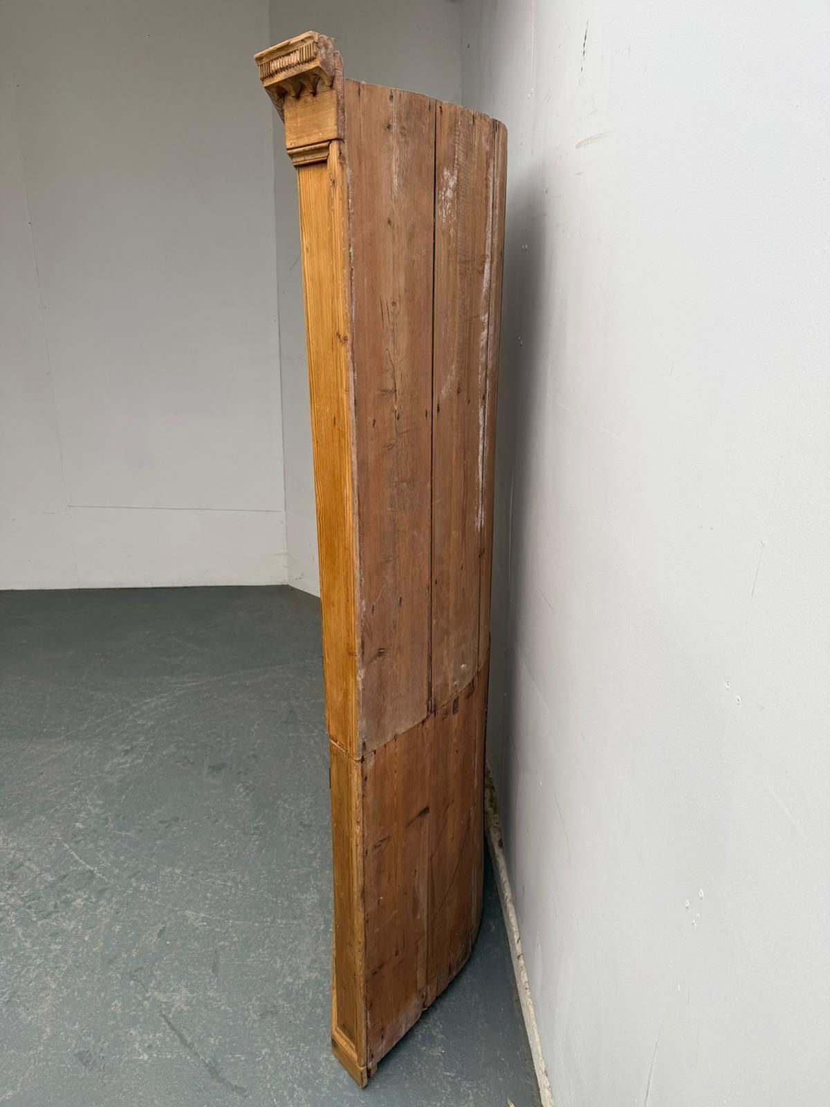 photo for sale A Rare Early Georgian Pine Astral Glazed Barrel Back 2 Piece Cabinet