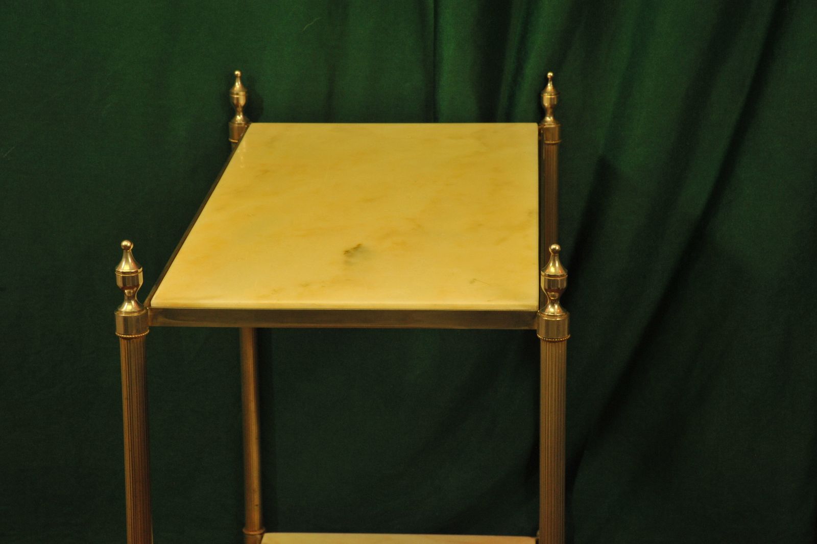 A Vintage French Mid C Two Tier Steel And Faux Marble Table photo Furniture