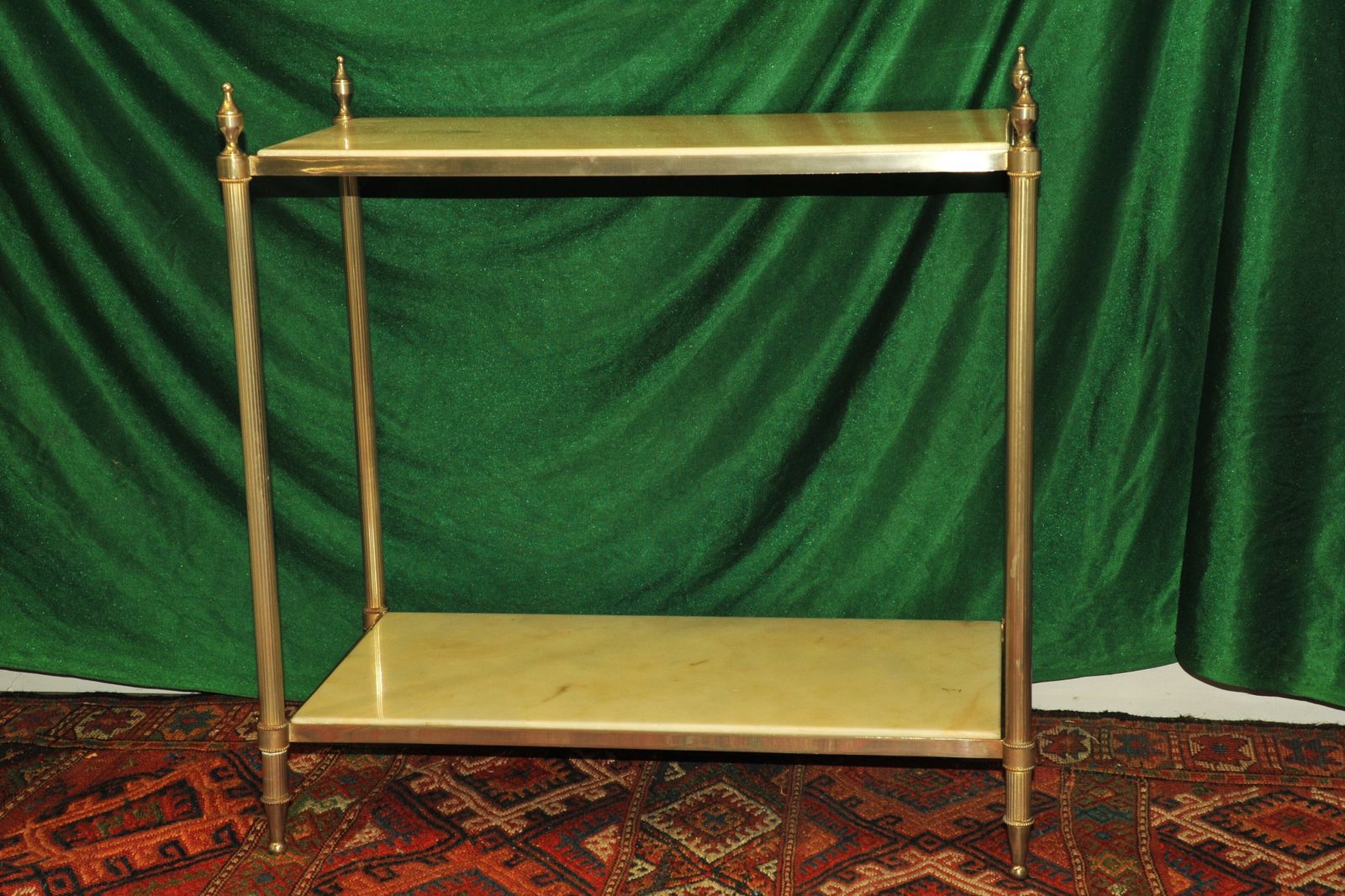 photo furniture A Vintage French Mid C Two Tier Steel And Faux Marble Table