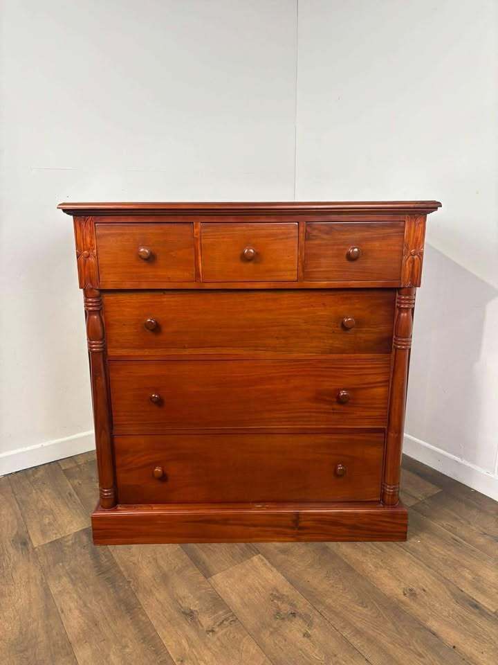 photo buy Reproduction Victorian Style Mahogany Six Drawer Bedroom Chest