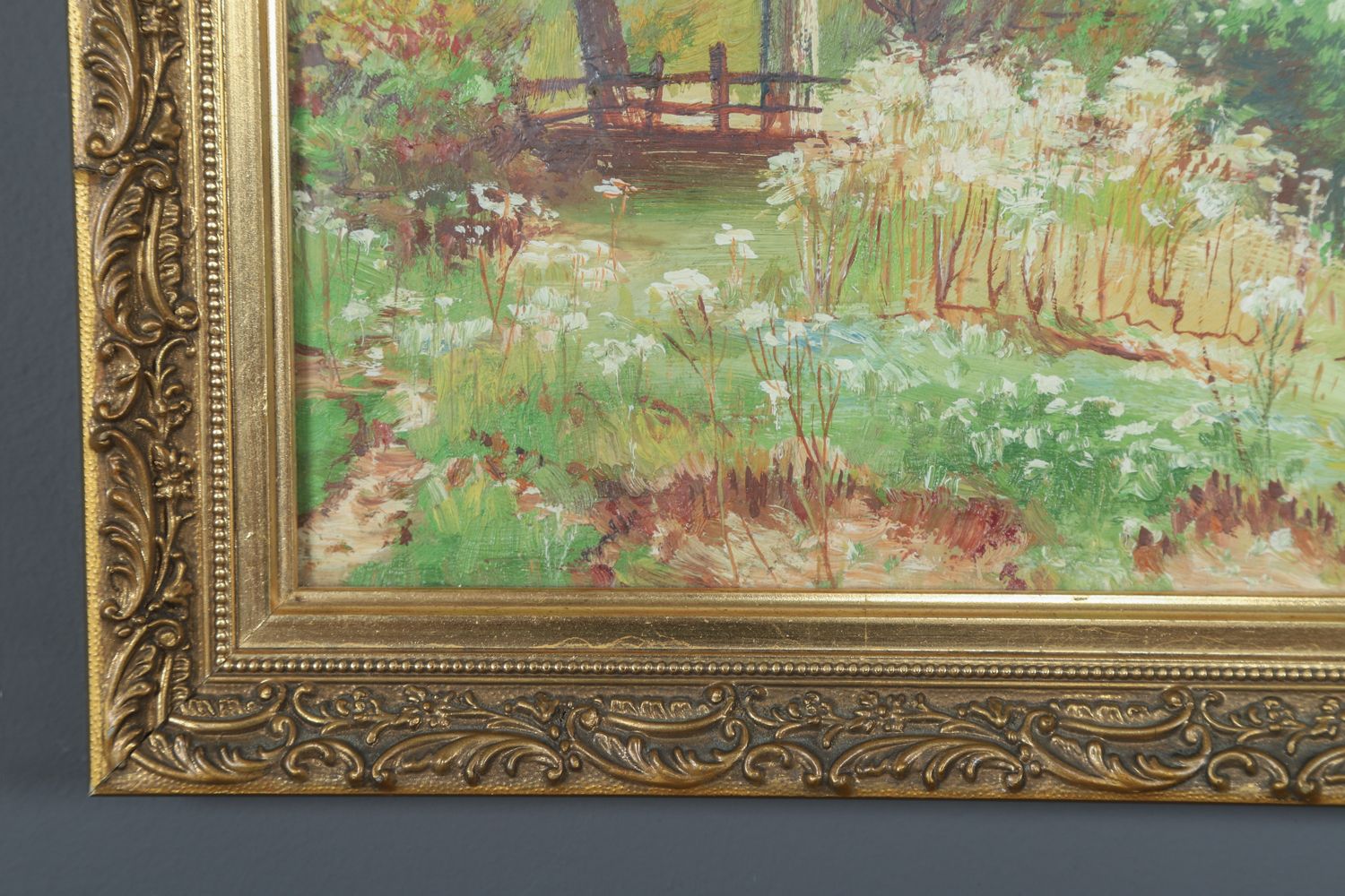 Small Antique English Acrylic Painting Picture Of A River Landscape Scene By J. Phipps (Circa 1930) photo for sale