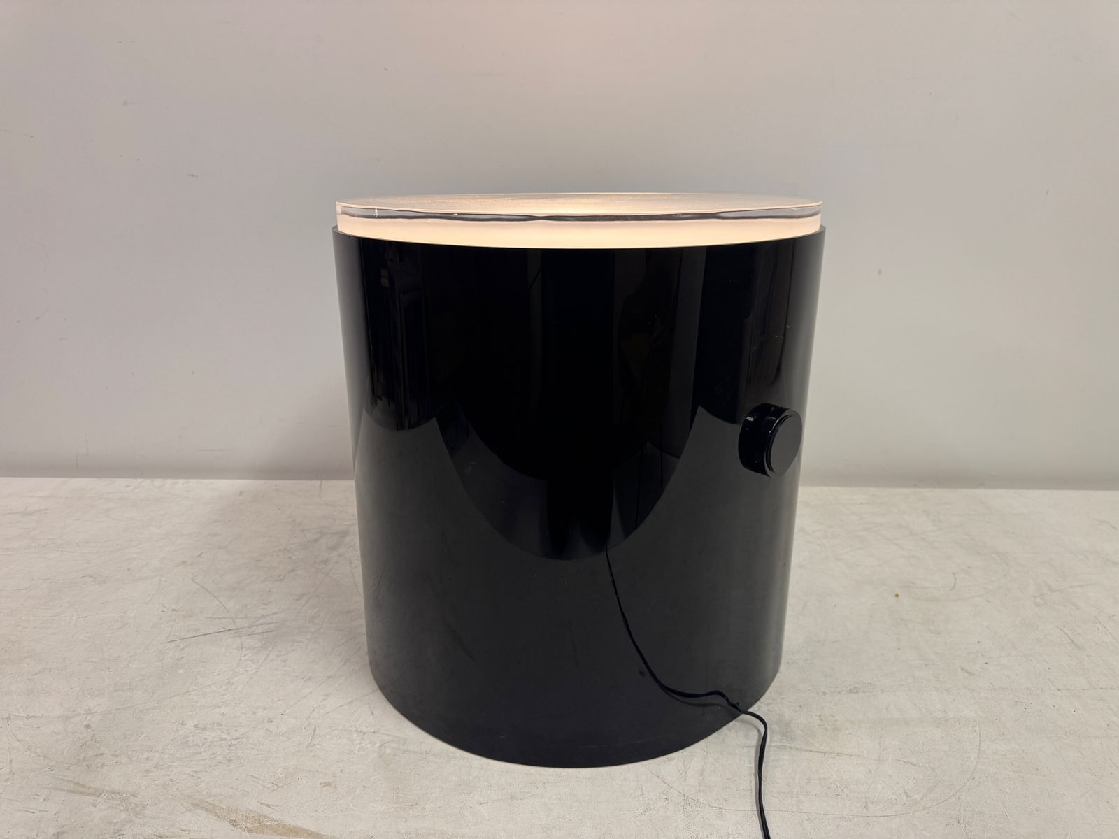 Illuminated Lucite Drum Table By Karl Springer photo vintage