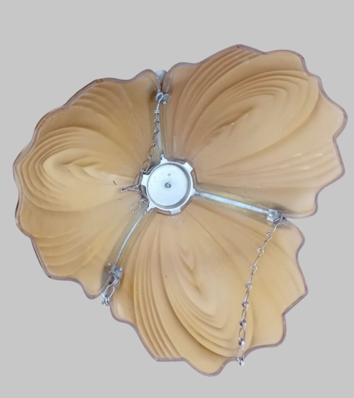 Set Of Four Art Deco Amber Glass Light Fittings photo Lighting