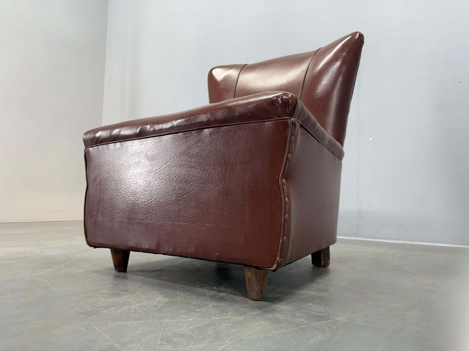 1950s Italian Mid Century Leatherette Lounge Chair photo buy