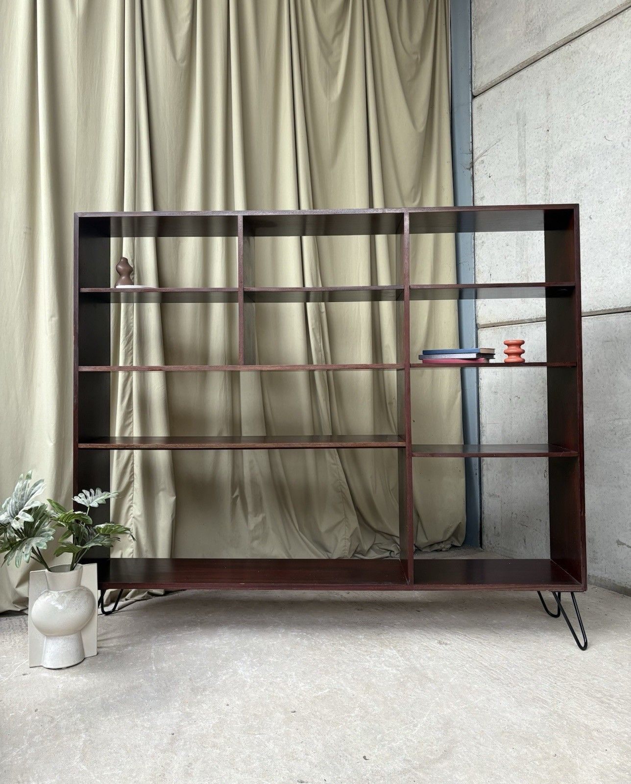 Vtg Mid Century Danish Rosewood Bookcase Shelving Wall Unit Retro Scandi R1069 photo for sale