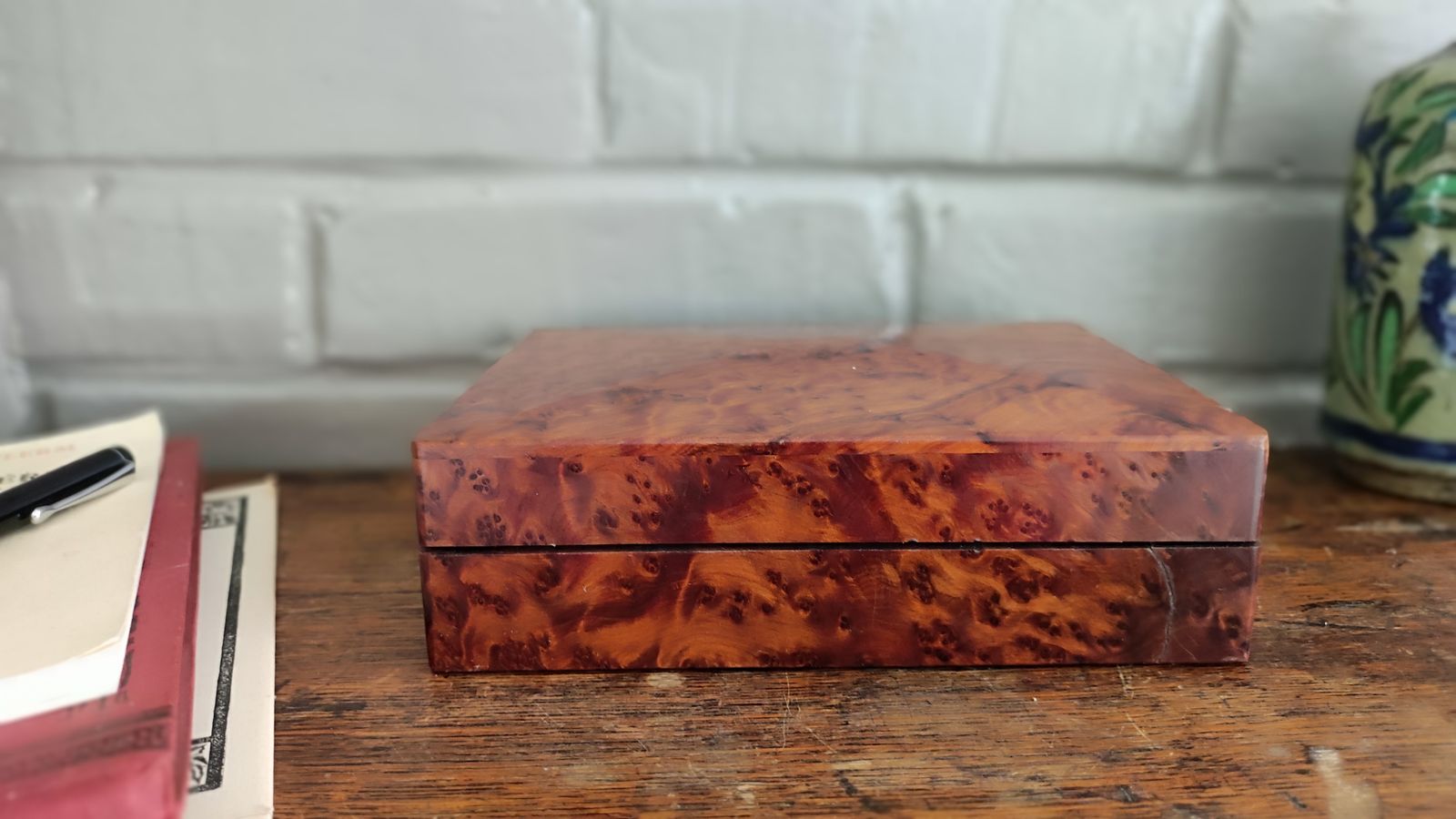 Art Deco Burl Wood Rectangular Lidded Box