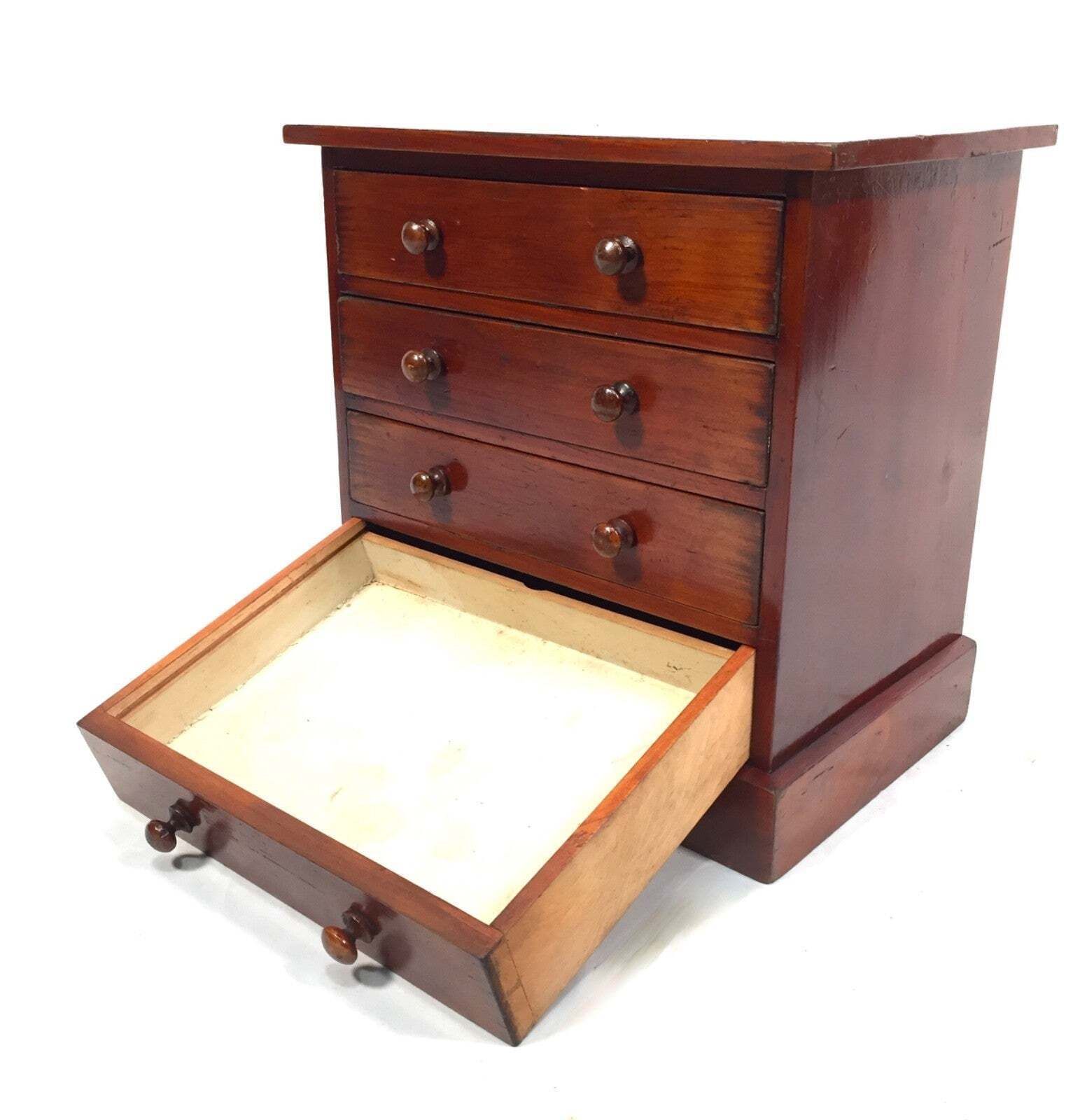 Antique Tabletop Stained Pine Wooden Chest Of Specimen Collectors Drawers C.1930 photo 229.0
