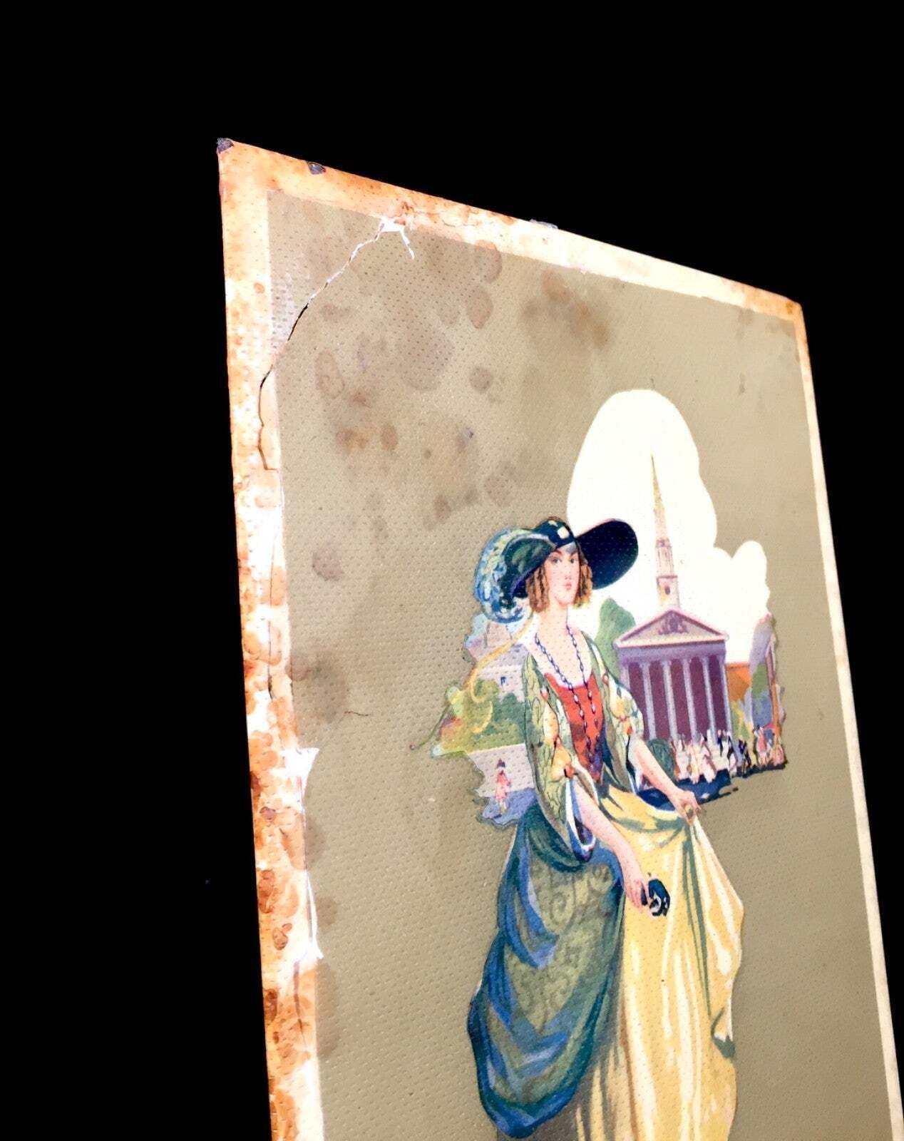 Antique Advertising Nell Gwynne Shoes Shop Display Showcard Sign C.1920 photo Home Decor
