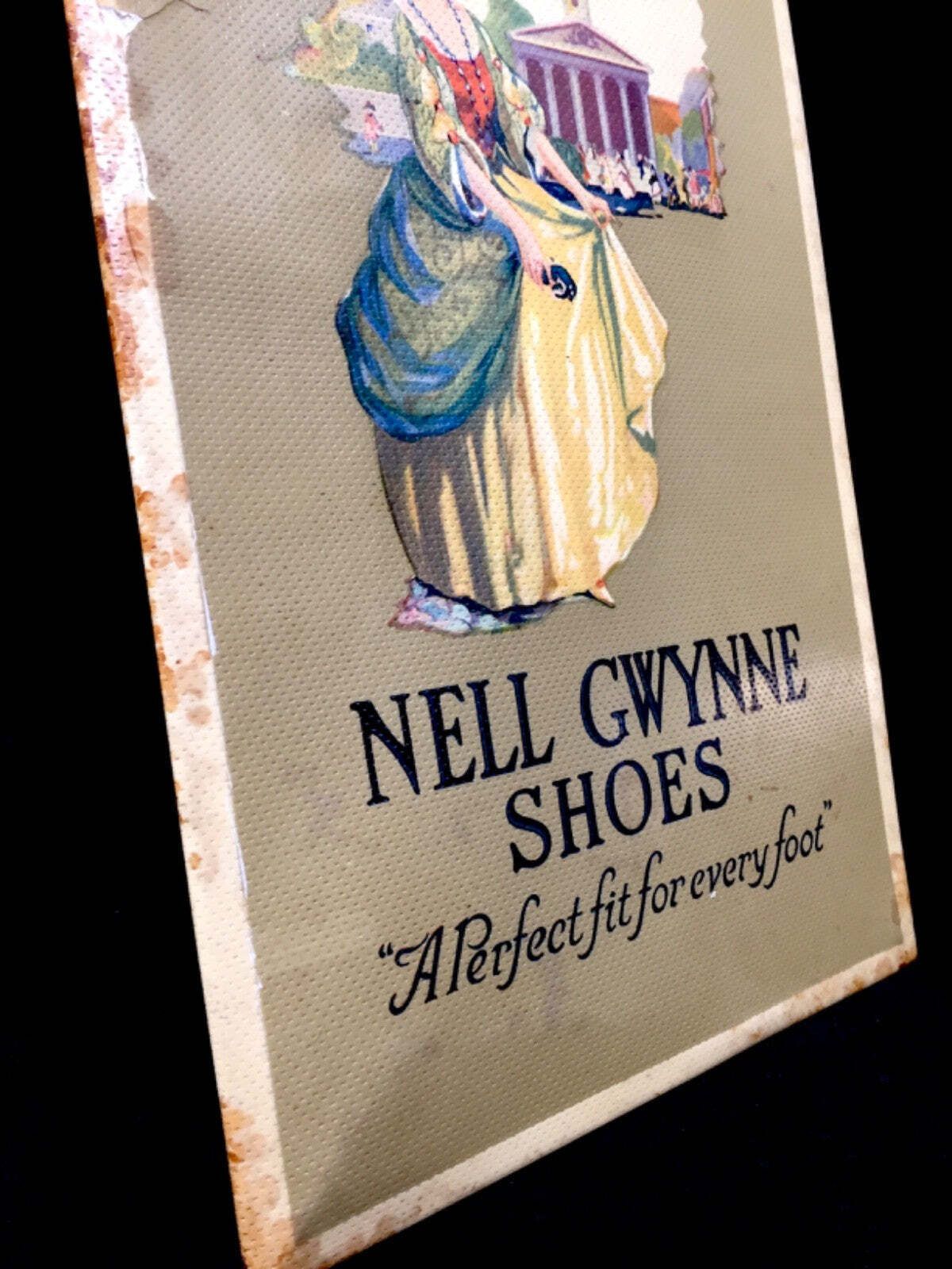 Antique Advertising Nell Gwynne Shoes Shop Display Showcard Sign C.1920 photo 59.0