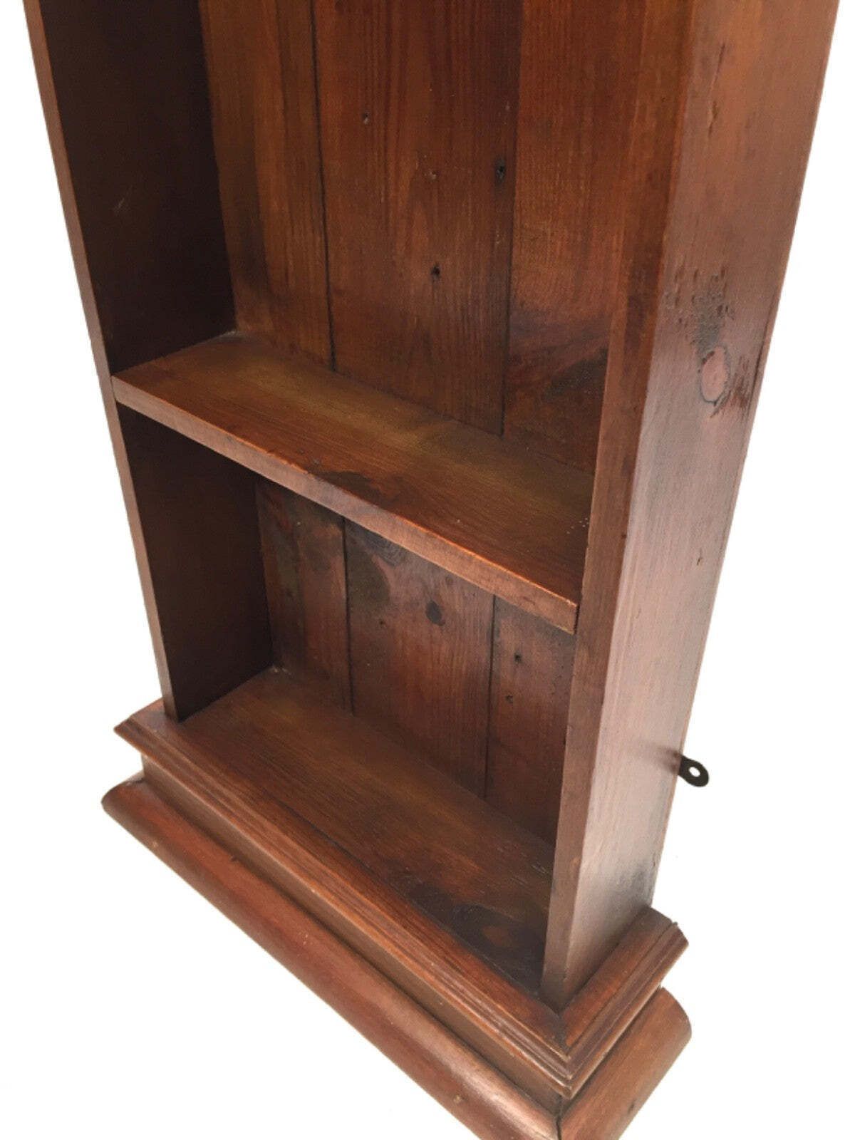 Furniture Antique Stained Pine Wooden Wall Shelf Unit With Cadbury's Chocolate Display Box photo