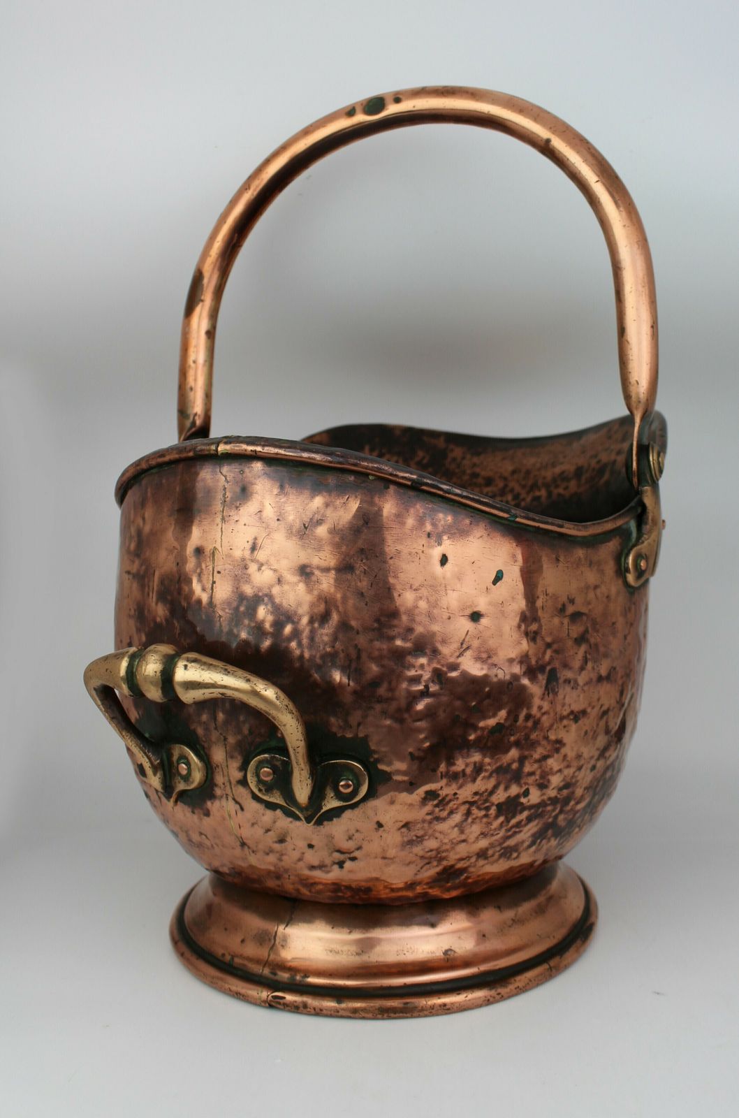Victorian Helmet Shaped Copper Coal Scuttle photo furniture