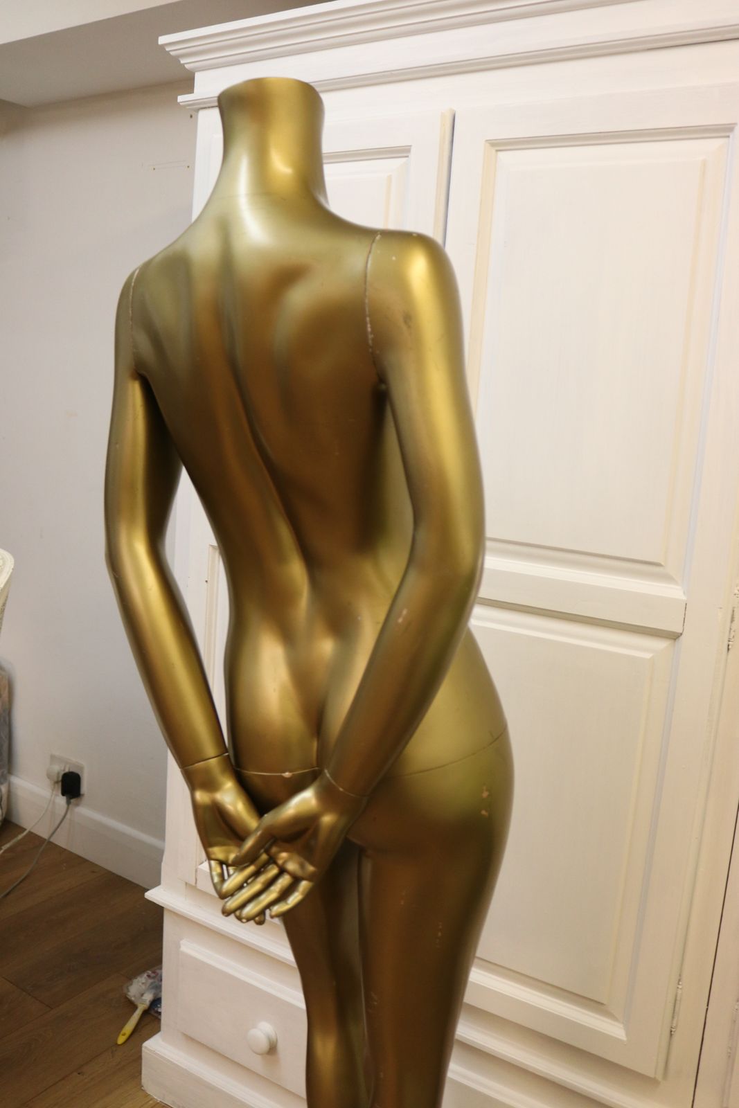 Home Decor Large Vintage Gold Female Mannequin photo