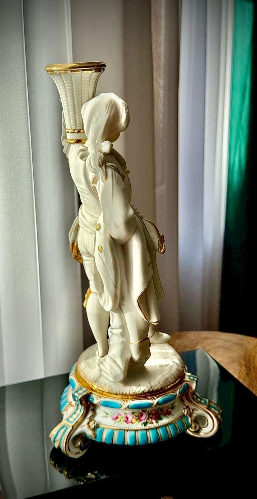 photo buy Pair Of 19th Century French Bisque Figural Candlesticks