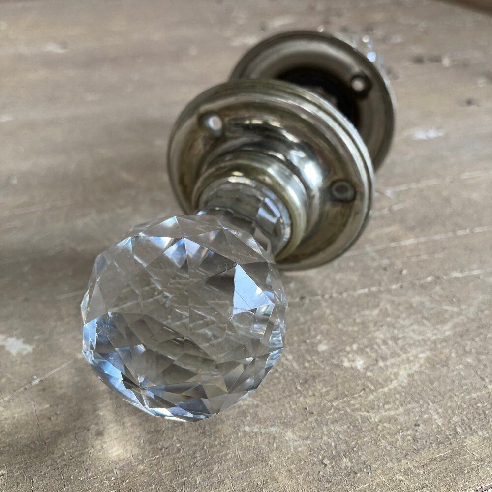 Antique Cut Glass Door Knobs, 1920s photo 85.0