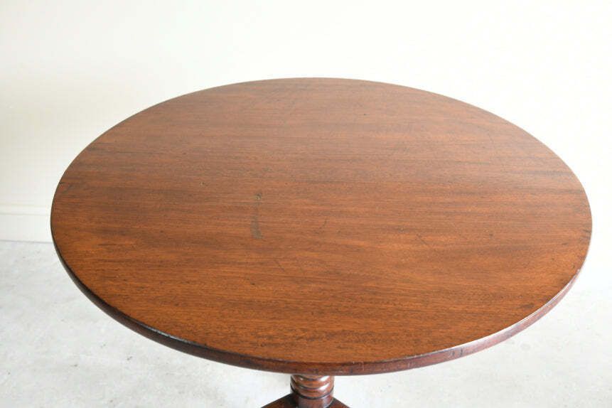 Antique Mahogany Tilt Top Occasional Table photo vinterior