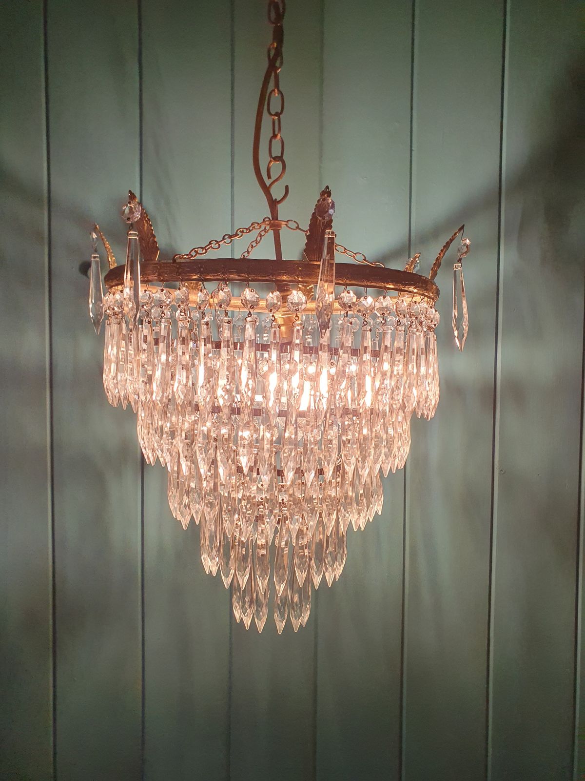 Early 20th Century Large Spike Chandelier Antique 13" photo furniture